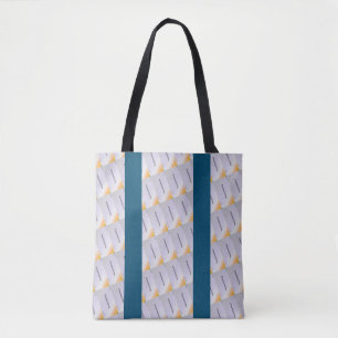 Tote Bag Dessin abstrait MODERNE - bleu noir orange gris