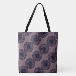 Tote Bag Dessin abstrait MODERNE en bleu profond rose #7D61