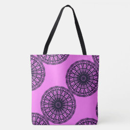 Tote Bag Dessin abstrait MODERNE en bleu-rose profond Coule
