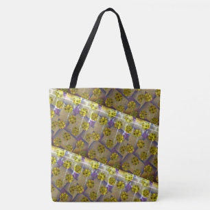 Tote Bag Dessin abstrait MODERNE, jaune-clair brun-profond