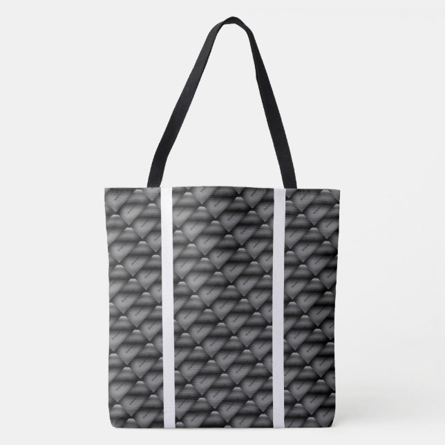 Tote Bag Dessin abstrait MODERNE noir gris clair (Devant)