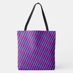 Tote Bag Dessin abstrait MODERNE rose violet bleu clair