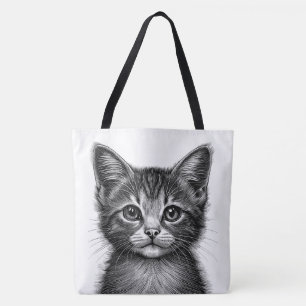 Tote Bag Dessin adorable de Young Cat