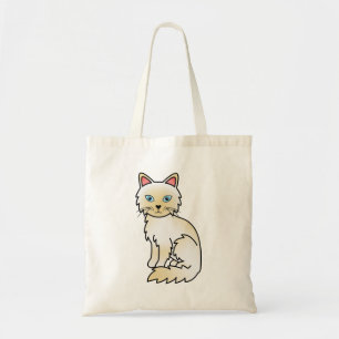 Tote Bag Dessin animé de chat Birman / Ragdoll au point crè