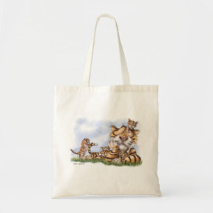 Tote Bag Dessin animé de famille de tigres