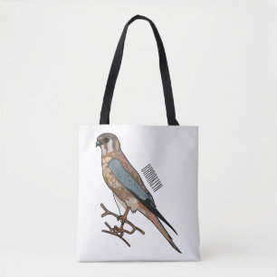 Tote Bag dessin animé d'oiseau-kestrel américain