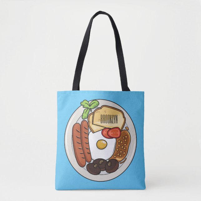 Tote Bag dessin animé du petit-déjeuner anglais (Devant)