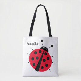 Tote Bag dessin animé ladybug amusant rouge noir blanc