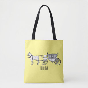Tote Bag dessin animé mariage cheval & calèche