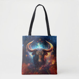 Tote Bag Dessin aquarelle du signe du zodiaque Taureau