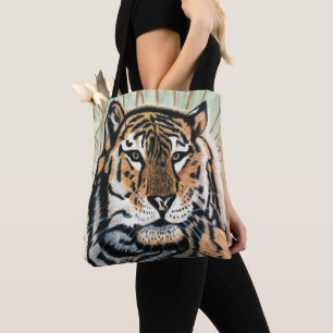 Tote Bag Dessin au crayon couleur Tiger Art