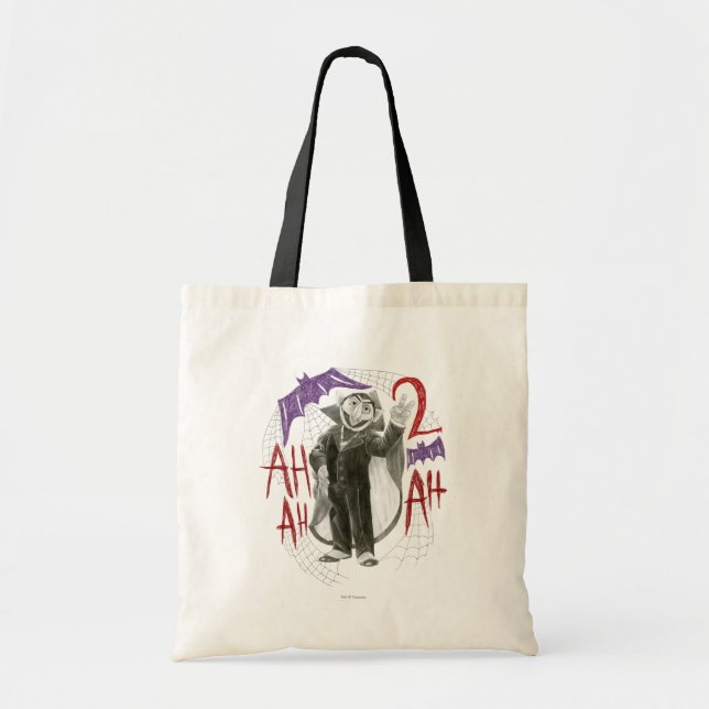 Tote Bag Dessin au trait noir et blanc du Comte von Count (Devant)