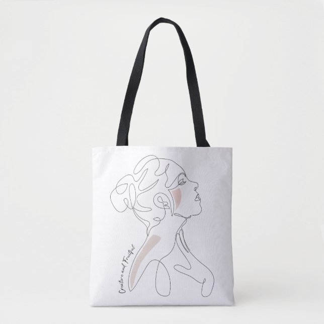 Tote Bag Dessin d'art en ligne - Créatif et Fruit (Devant)