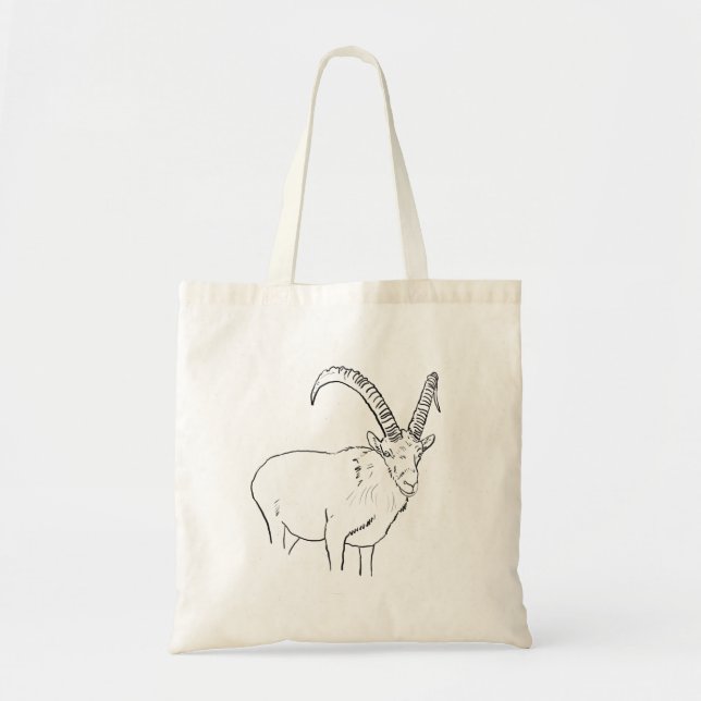 Tote Bag Dessin de chèvre Illustration simple Art animal ir (Devant)