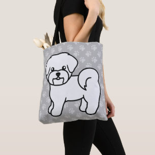 Tote Bag Dessin de chien de race maltaise de dessin animé