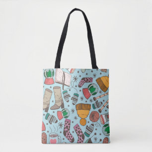 Tote Bag Dessin de doodle dessiné à la main, motif sans sou