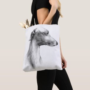 Tote Bag Dessin de portrait de chien de Greyhound Whippet i