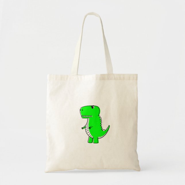 Tote Bag Dessin Dinosaure Vert (Devant)