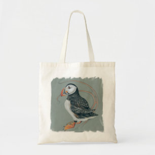 Tote Bag Dessin d'Oiseaux de Puffin de l'Atlantique