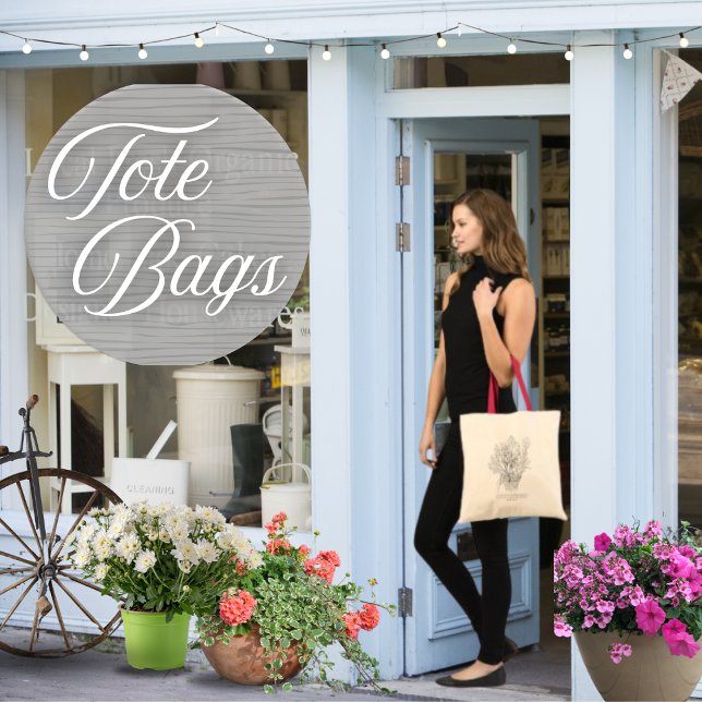 Tote Bag Dessin Floral Écriture (Créateur téléchargé)