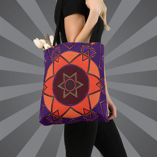 Tote Bag Dessin Mandala Purple et Orange