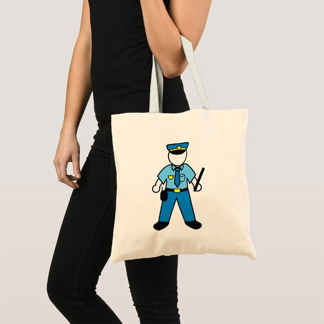 Tote Bag Dessin policier Agent amusant application de la lo (Créateur téléchargé)