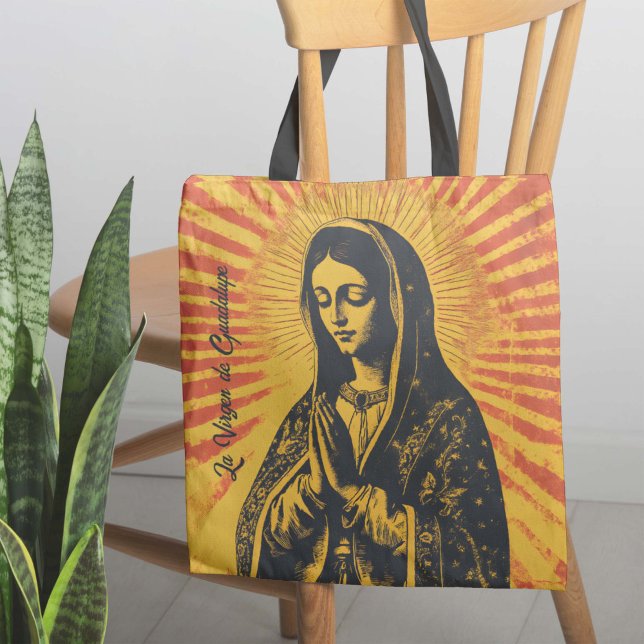 Tote Bag Dessin Virgen de Guadalupe (Perfect for those who love mixing tradition with bold, artistic vibes!)