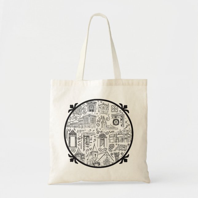 Tote Bag Dessins de ligne de préservation CoMo (Devant)