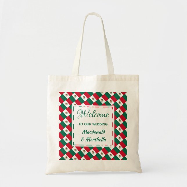Tote Bag Destination Mariage Bienvenue MEXICO Personnalisé (Devant)
