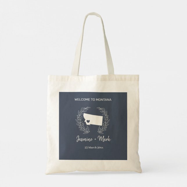 Tote Bag Destination Montana Mariage Bienvenue (Dos)