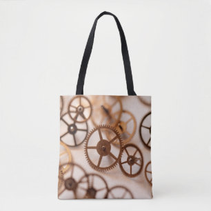 Tote Bag Détail de l'horloge cloisonnée, poche, montre, pré