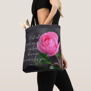 Tote Bag Détendez toute votre angoisse Bible chrétienne e