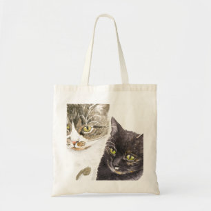 Tote Bag Deux chats - tabby et tortie