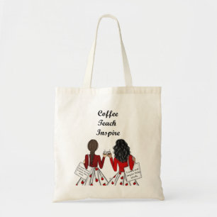 Tote Bag Deux Enseignants Primaires : Café, Enseigner, Insp