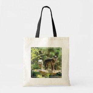 Tote Bag Deux loups gris dans la forêt