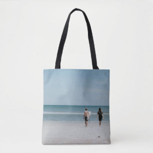 Tote Bag Deux personnes marchant sur la côte