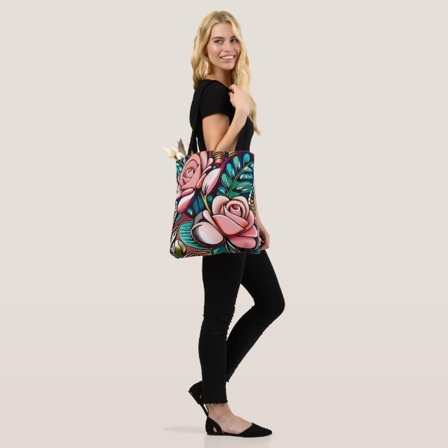 Tote Bag Deux Roses : Un Arrangement Floral Spectaculaire (Sur le modèle)
