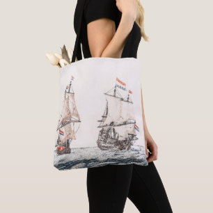 Tote Bag Deux Voiliers vintages À Sea Johan Teyler