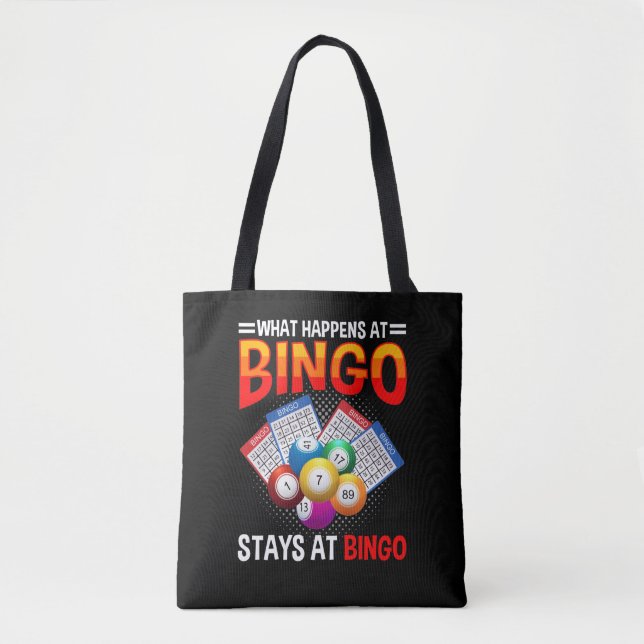 Tote Bag Devis amusant du joueur de Bingo Balls Card (Devant)