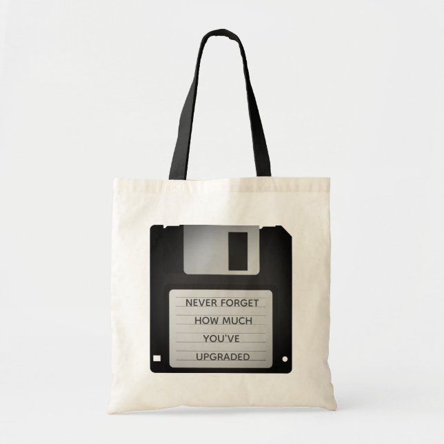 Tote Bag Devis de mise à niveau de disquette motivationnell (Devant)
