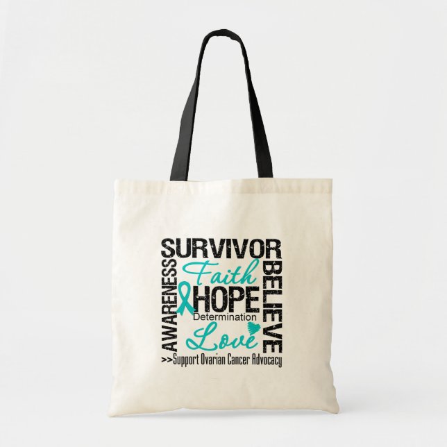 Tote Bag Devise de survivants de Cancer ovarien (Devant)