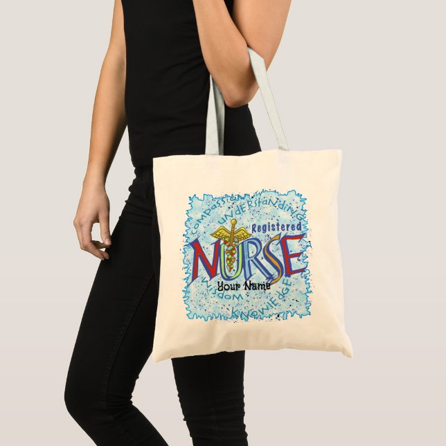 Tote Bag Devise d'infirmière diplômée (Devant (produit))