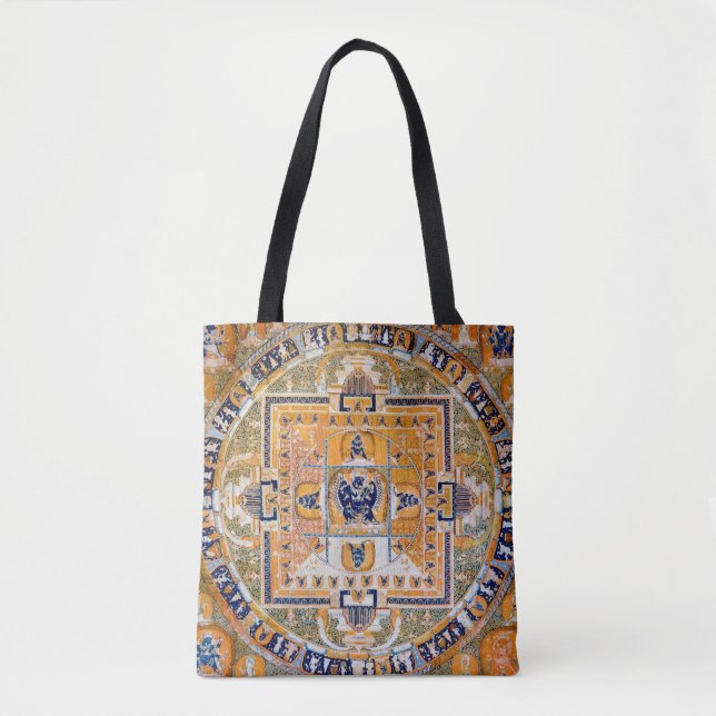 Tote Bag Diagramme cosmique Mandala pour la méditation (Devant)