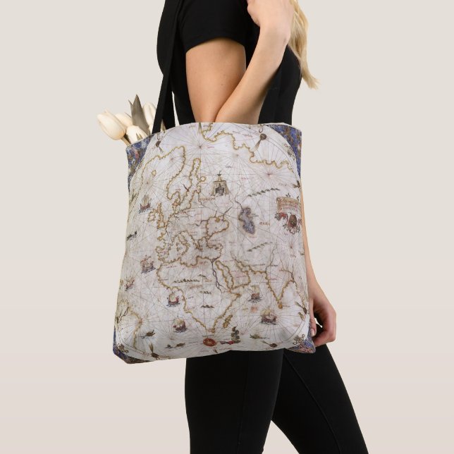 Tote Bag Diagramme de Portolan du monde | 1519 (De près)