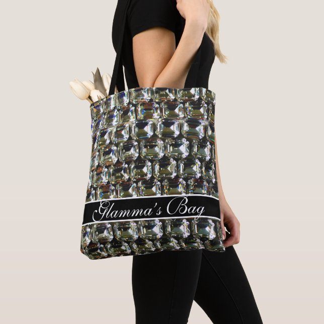 Tote Bag Diamants, bijoux en pierre motif, Glam-ma’s (De près)