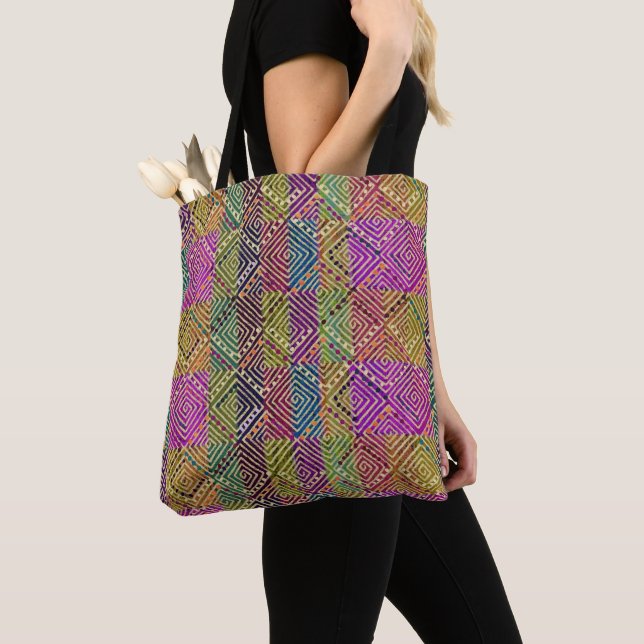 Tote Bag Diamants de Earthy Boho | Inspiré par l'Afrique (De près)