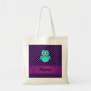 Tote Bag Diamants nommés personnalisés de pourpre de hibo