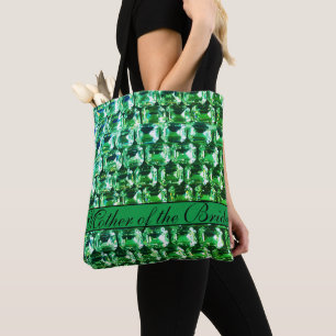 Tote Bag Diamants verts, bijoux en pierre verte vintage