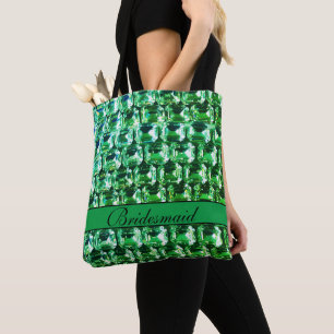 Tote Bag Diamants verts, pierres précieuses vertes, bijoux