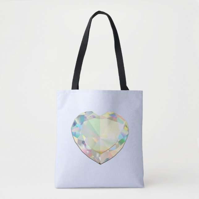 Tote Bag Diamond Heart Pastel Blue (Devant)